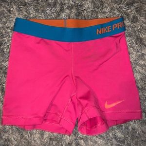 Pink NIKE pro dry fit shorts